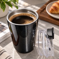 Mug à café isotherme en acier inoxydable finition nacrée 280 ml 500 ml, gobelet à café personnalisé avec logo imprimé et revêtement nacré