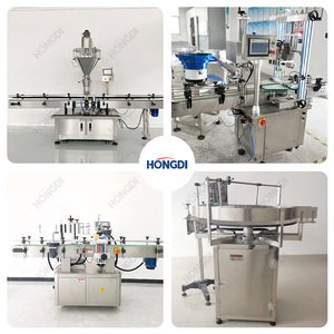 Ligne d'embouteillage de poudre entièrement automatique avec trieuse de bouteilles, remplisseuse à vis sans fin, machine de bouchage et d'étiquetage, et table d'accumulation rotative - Product Image 4