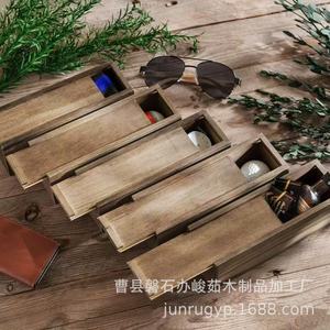 Caja de regalo rectangular de madera con tapa extraíble, hecha a mano, para joyería, embalaje de vino, artesanía de Shandong - Product Image 1