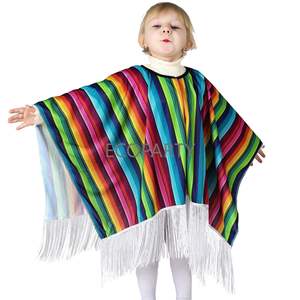 Livraison directe, prix bas, capes ethniques mexicaines colorées à rayures pour adultes et enfants, costumes de fête festive, style mexicain, cosplay - Product Image 3