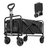 Chariot de courses pliable à quatre roues en acier au carbone pour camping, pique-nique, plage - Personnalisable OEM