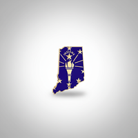 GREPAS GIFTS Épinglette de revers plaquée or, motif drapeau de l'État d'Indiana, 1,25 pouces