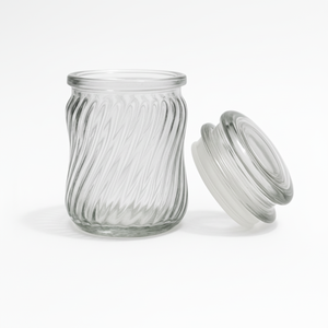 Embossed Mason <b>Glass</b> Jar with Metal Lid airtight <b>storage</b> for home use perfect for <b>food</b> snacks recipes - Product Image 1