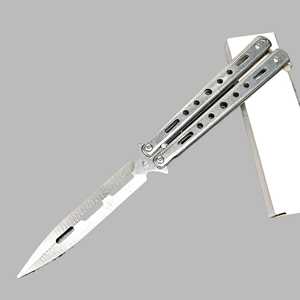 Easy Grip <strong>Butterfly</strong> Practice <strong>Knife</strong> OEM Manufacturer Wholesale Portable Unedged Folding Stainless Steel <strong>Trainer</strong> <strong>Knives</strong> - Product Image 4