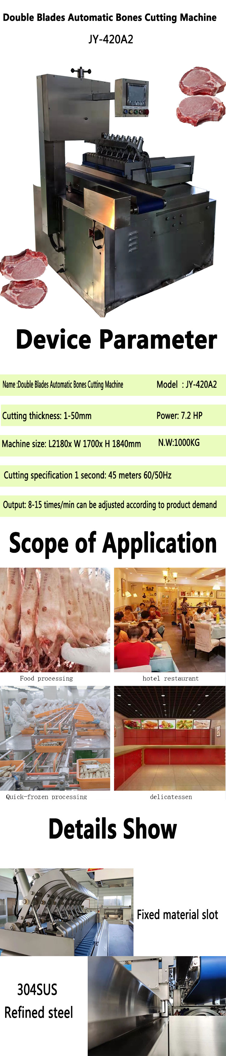 Commercial High Output Automatic Bones Cutter For Sawing Bones Pigs Trotters Beef Steak Frozen Meat