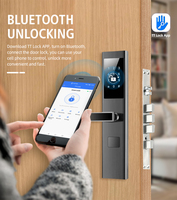 Cerradura de Puerta Digital con Teclado de Contraseña de Estilo Simple, Cerradura para Puerta de Madera/Acero/Aluminio con Aplicación TT Lock