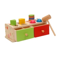 Jouets éducatifs en bois Montessori en gros pour enfants : Boîte de tri de formes et jeu de martelage pour l'apprentissage des tout-petits