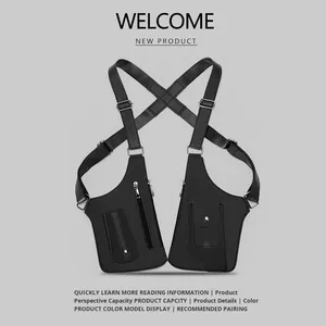 Borsa a Tracolla in PU da Fabbrica, Borsa Quadrata Multifunzione per <span class=keywords><strong>Uomo</strong></span> e Donna, Gilet Tattico per Telefono Cellulare, Borsa Urbana Semplice - Product Image 4