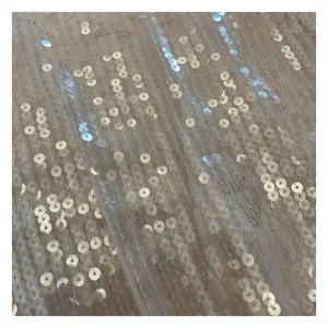 Latest Nude Full Sequins Fabric For Haute Couture Dress Fabric