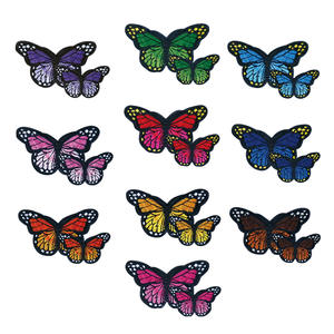 Autocollants en forme de papillon colorés, patchs de papillons mélangés <span class=keywords><strong>pour</strong></span> vestes matelassées, patchs en tissu <span class=keywords><strong>pour</strong></span> broderie DIY - Product Image 4