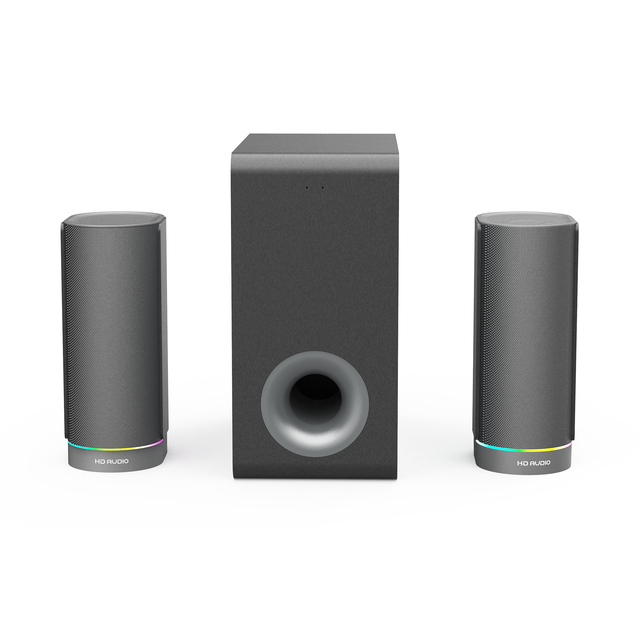 High Quality Big Bass 2.1 Series 120W Speaker with Led Rgb Light Subwoofer Usb Powered Apt-X for Home Theater Audio