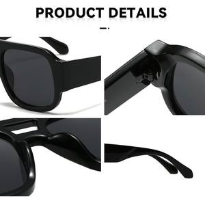 Модные повседневные солнцезащитные очки с двойной перемычкой и поляризованными линзами, новинка 2025 года, защита от УФ-излучения, индивидуальный европейско-американский стиль, для фотосессий - Product Image 3