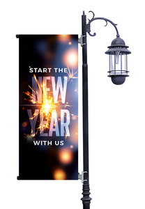 Custom Large Double-Sided Outdoor Advertising Vinyl Flags and Banners for Event Display on Street <b>Light</b> <b>Poles</b> - Product Image 2