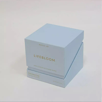 Caja de Regalo Plegable de Cartón Biodegradable y Ecológica con Logotipo en Papel Dorado, Embalaje de Alta Gama para Velas Aromáticas