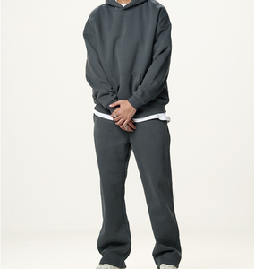 Conjunto de Sudadera con Capucha de Algodón de Alta Calidad para Primavera y Otoño, 350G, Sudadera Moderna para Chico, Pantalones Holgados y Cómodos - Product Image 6