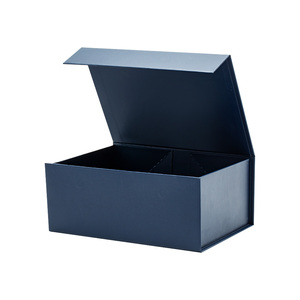 Luxury Sturdy A5 Deep Navy Blue Folding Magnetic <b>Gift</b> Tie <b>Box</b> with Ribbon - Product Image 3