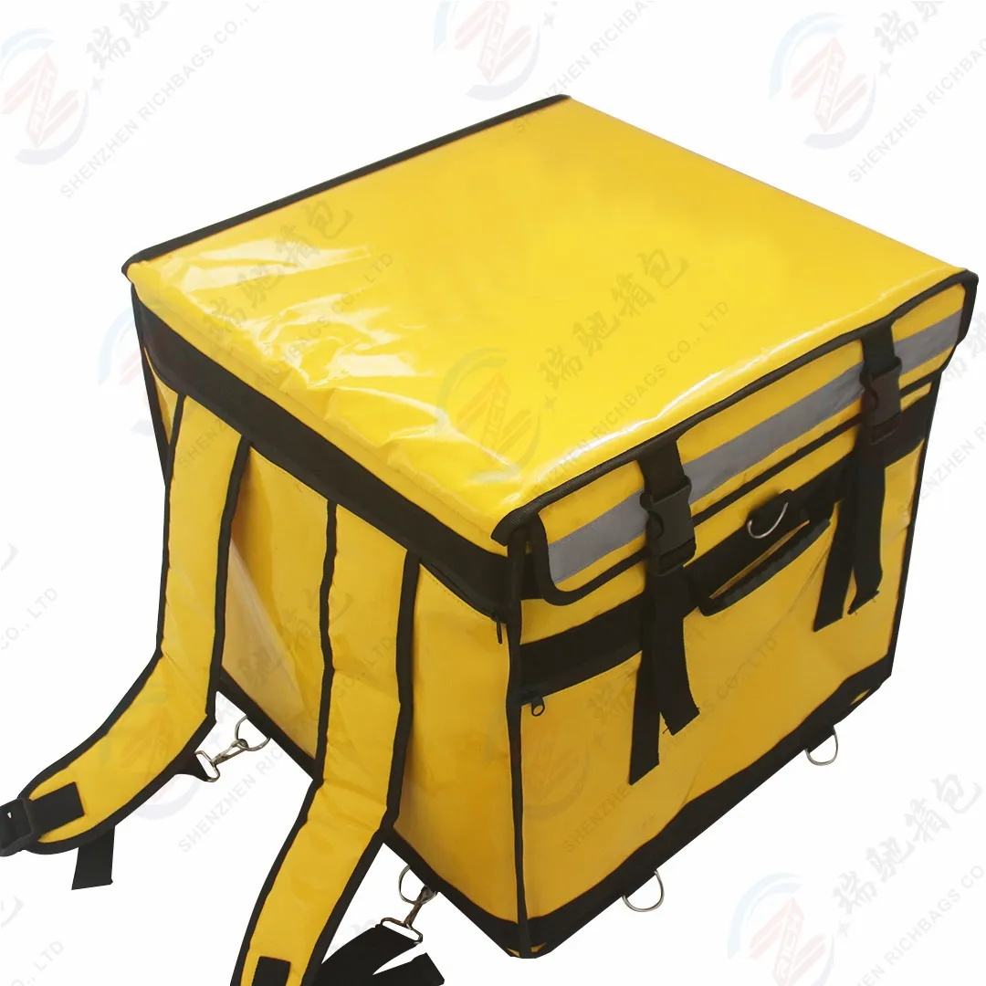 Custom Logo Waterproof Foldable Grocery Insulated Glovo Bag Pizza Carry Hot food Delivery Man Bag Food Delivery Bag For Rider