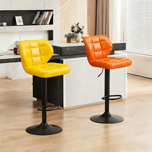 Taburete <span class=keywords><strong>de</strong></span> Bar Acolchado con Función Giratoria <span class=keywords><strong>de</strong></span> 360 Grados y Respaldo Medio, <span class=keywords><strong>de</strong></span> Calidad Profesional, Imprescindible para Isla <span class=keywords><strong>de</strong></span> <span class=keywords><strong>Cocina</strong></span> o Barra <span class=keywords><strong>de</strong></span> Desayunos - Product Image 6