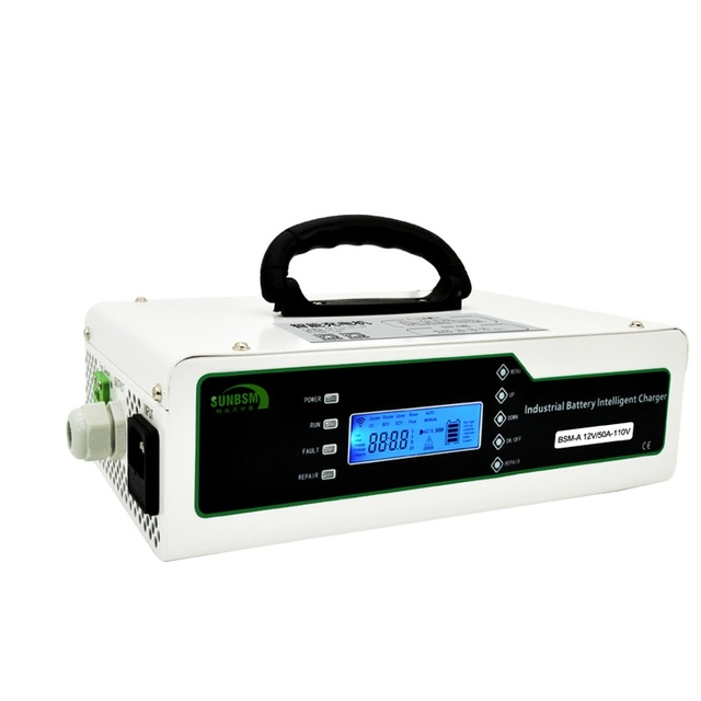 Adjustable Industrial Battery Charger 24V 50A 48V 30A Smart Lithium Battery Charger for Forklift AGV Heavy Duty