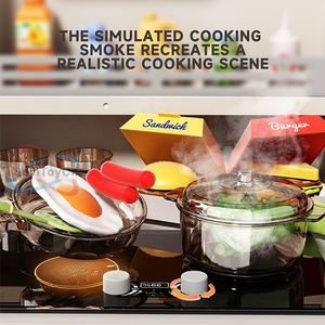 Samtoycn 82CM Ensemble <span class=keywords><strong>de</strong></span> <span class=keywords><strong>cuisine</strong></span> <span class=keywords><strong>de</strong></span> luxe pour enfants avec cuisinière, évier à vapeur et accessoires alimentaires pour <span class=keywords><strong>jeu</strong></span> <span class=keywords><strong>de</strong></span> rôle - Product Image 3