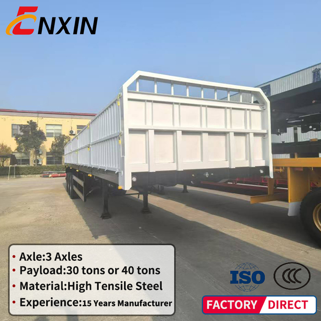 3/4 Axle Side Tipper Trailer 30-100Ton Side Lift Dump Semi Trailer for Bulk Mining Material Transport