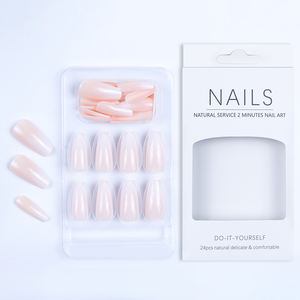 Lot <span class=keywords><strong>de</strong></span> 24 <span class=keywords><strong>Faux</strong></span> Ongles Brillants Amande à Coller, Prêts à l'Emploi en ABS, avec Boîte d'Emballage Personnalisée pour Doigts - Product Image 2