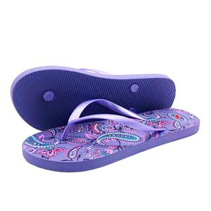 รองเท้าแตะลายมัณฑลาแฟชั่นสำหรับผู้หญิง สีม่วงลายดอกไม้ รองเท้าชายหาด พื้นยางกันลื่น รองเท้าสไลด์สำหรับฤดูร้อน รับผลิตแบบ OEM - Product Image 2
