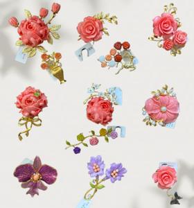 Broche de Nácar Natural Vefiery, Colección de Broches Florales de Estilo Chino - Product Image 6