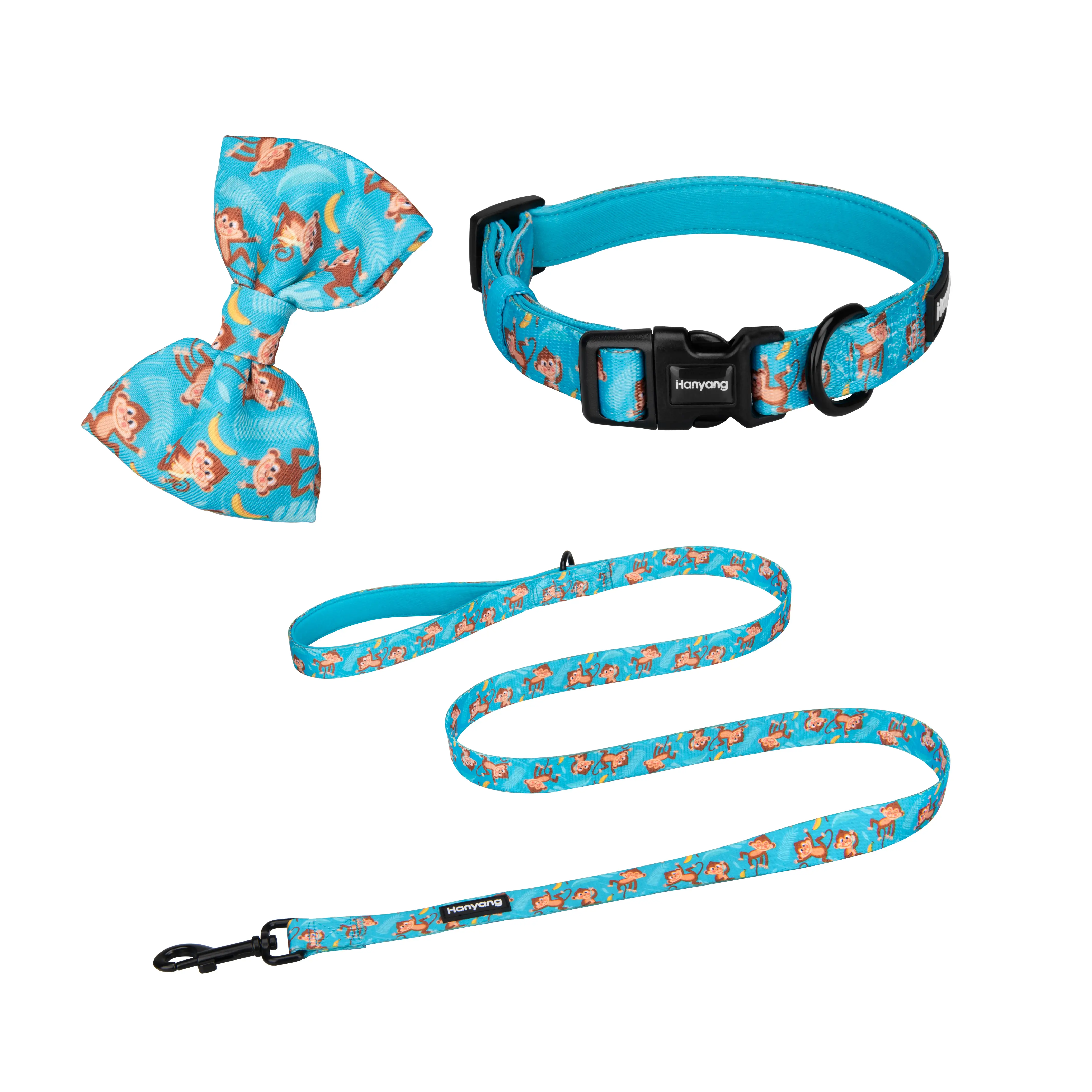 Free Samples Pet Supplies Pet Bowtie Nylon Polyester Neoprene Dog Collar Adjustable Pet Collar Dog Leash