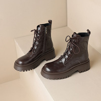 Bottines à lacets vintage à plateforme pour femmes