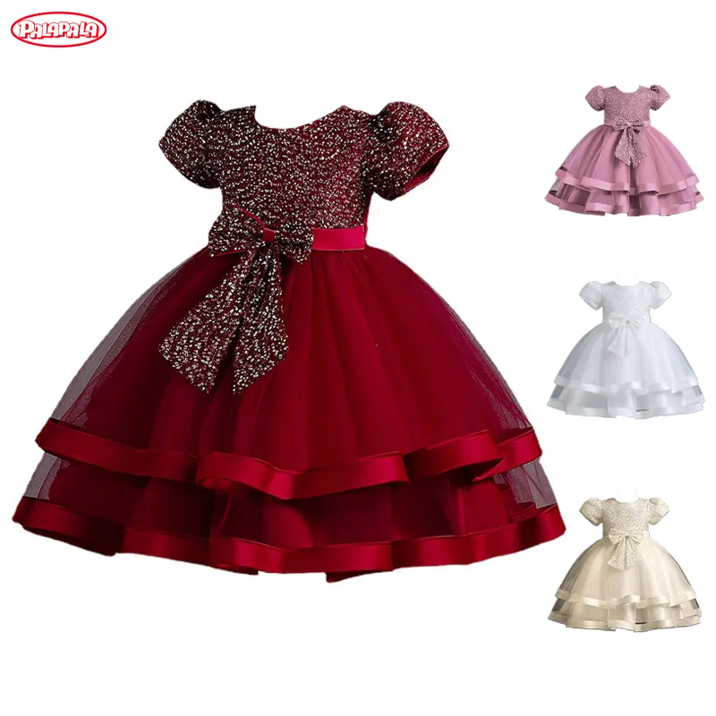 Fashion Model Kids Girls Clothing Holiday Evening Gown Children Princess Birthday Party Baptism Dress