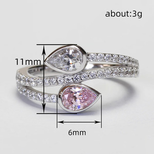 Anello a strati a goccia per donna, gioiello da dito alla moda in stile coreano - Product Image 5