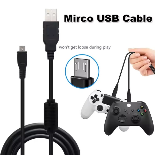 1M/1.8M/3M USB Data Charging Cable For PS4 Controller Gamepad Charger Cord For PlayStation 4/PS4 Slim/PS4 Pro Gaming Accessories