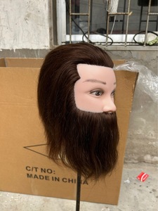 Nuova Testa di Manichino con Barba Lunga per <span class=keywords><strong>Uomo</strong></span>, Capelli Umani Veri, Permanente, Tinti e Decolorati, 35cm, Bestseller in Cina per Formazione - Product Image 5