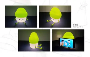 Yaratıcı karikatür pat ışık USB şarj başucu akıllı küçük gece lambası silikon beraberindeki okuma ışığı