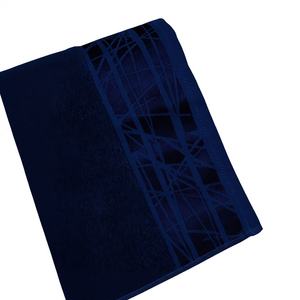 Serviette de bain jacquard super absorbante 100% coton égyptien Couleur unie Bleu royal 140x70cm Luxe Toutes saisons Écologique - Product Image 1