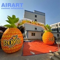 Arche gonflable en forme d'ananas personnalisée pour la décoration de la ligne de départ, arche de fruits gonflable à vendre