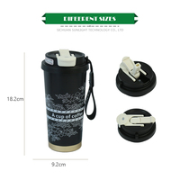 Cangkir kopi bunga mewah dinding ganda cangkir vakum baja tahan karat terisolasi 17oz Mug kopi dinding bagian dalam keramik