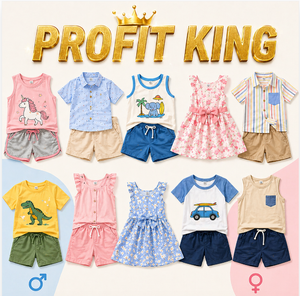 Liquidation Exceptionnelle : Ensembles Mixtes Garçons & Filles (Gilet, Chemise, T-shirt & Robe) pour Enfants de 0 à 12 Ans – Prêts à l'Expédition - Product Image 1