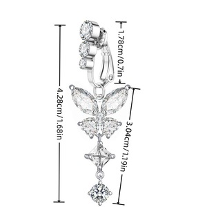 YICAI nuevo circón mariposa <span class=keywords><strong>falso</strong></span> vientre anillo mariposa colgante no <span class=keywords><strong>Piercing</strong></span> Acero quirúrgico Clip en <span class=keywords><strong>el</strong></span> <span class=keywords><strong>ombligo</strong></span> <span class=keywords><strong>Piercing</strong></span> <span class=keywords><strong>para</strong></span> mujeres - Product Image 6