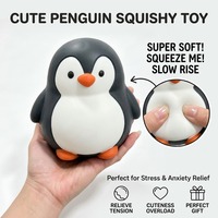 Coffret de jouets anti-stress populaires en forme d'animaux, doux et mignons, en TPR à base de farine, en forme de pingouin, pour la relaxation et la décoration