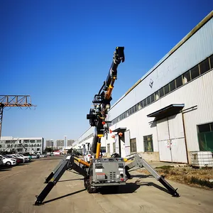 Factory Price Mobile Spider Crane 3 Ton Telescopic Boom Mini Crawler Crane Lifting 14m With Fly Jib