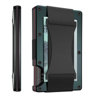 Portefeuille en métal aluminium RFID avec logo personnalisé, usiné CNC et usinage par électroérosion à fil, pour hommes, porte-cartes de visite et cartes de crédit
