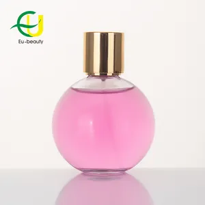 Hot Koop Luxe Ronde Branded Geur Transparantie Glazen Parfumflesje 100 Ml Spuiten