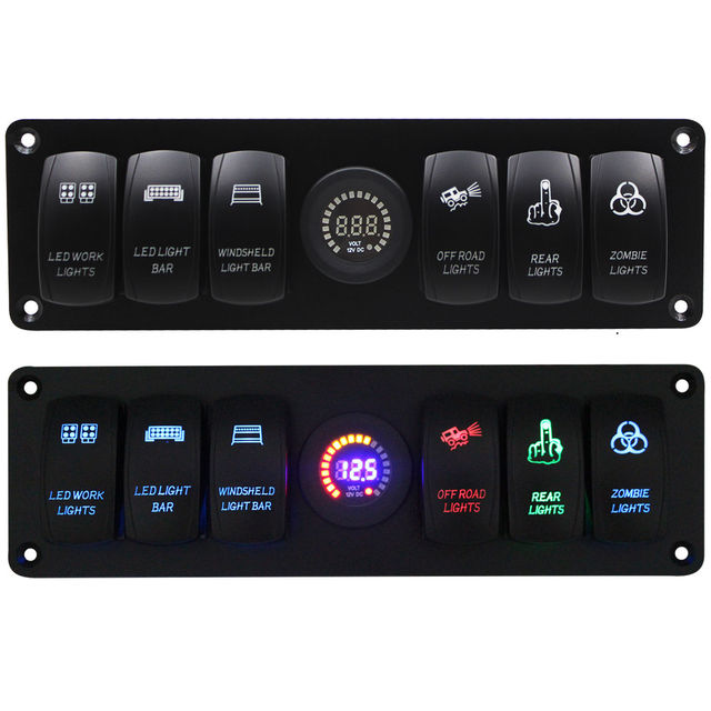 Professional Boman PN-1813B 6 Gang IP65 Waterproof Smart Automobile Use Color Screen DC 3-30V 10A/20A Voltmeter Switch Panels