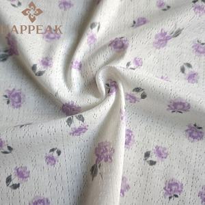 HAPPEAK Tejido de punto acanalado con estampado de flores personalizado Jacquard Pointelle Tejido de punto para proyectos de diseño de ropa - Product Image 2