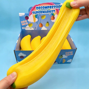 Juguete Realista de Plátano Falso, Blandito, de Rebote Lento, Estirable, Simulación de Fruta, Juguete Antiestrés para Apretar - Product Image 4