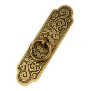 Poignée de porte de placard en laiton à poignée droite, motif Nuage Auspicieux, style chinois, quincaillerie de meubles durable - Product Image 5
