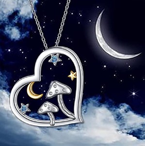 Collier pendentif tendance et mignon, bijoux de style créatif, mode originale, simple, étoile, lune, champignon, cœur, chaîne à maillons, filles, personnalisé - Product Image 2