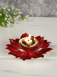 ตะเกียงลอยน้ำรูปดอกบัวทองเหลืองชุบทอง ของตกแต่งบ้าน - Product Image 3